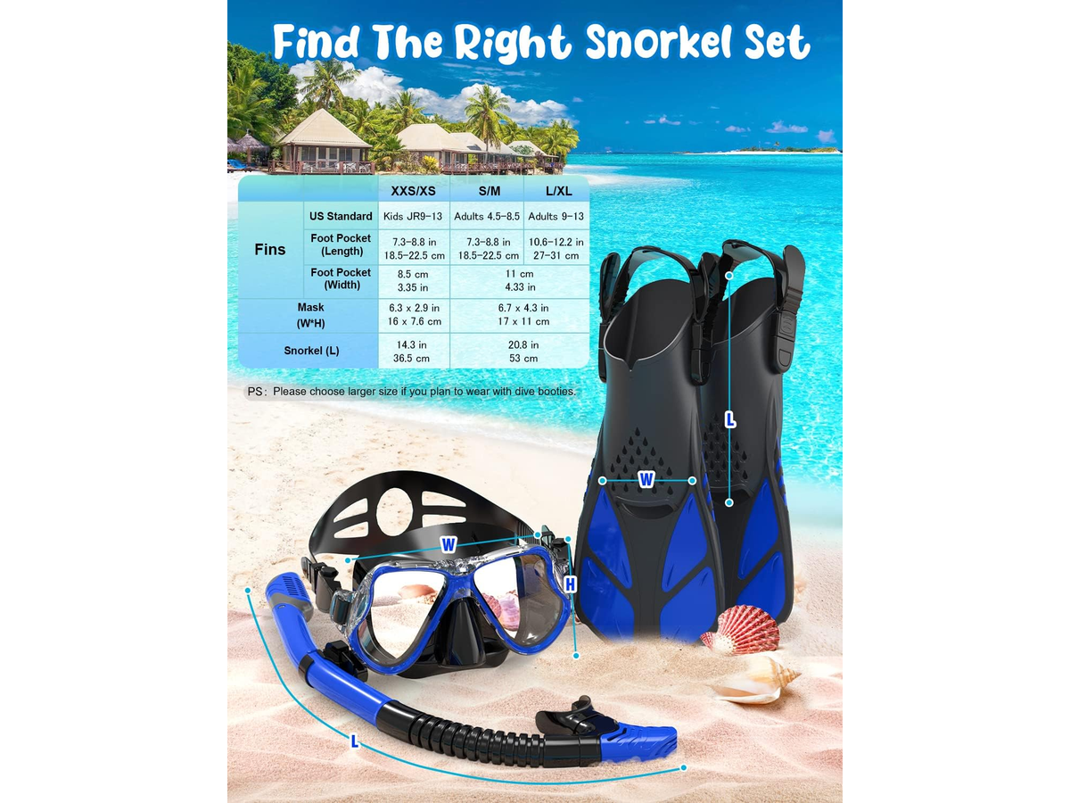 Mask Fins Snorkel Set