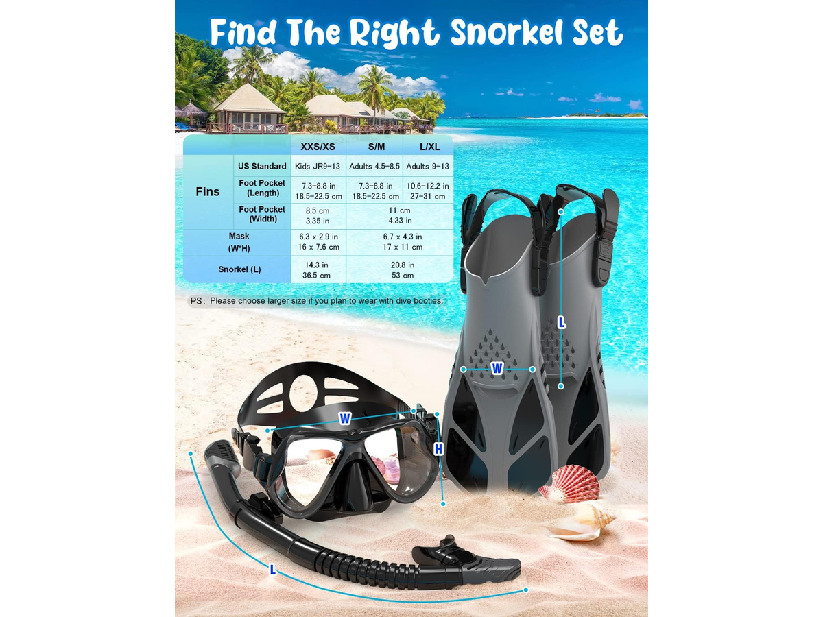 Mask Fins Snorkel Set