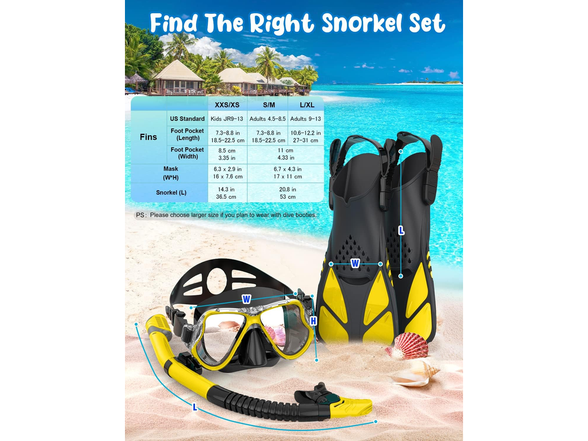 Mask Fins Snorkel Set