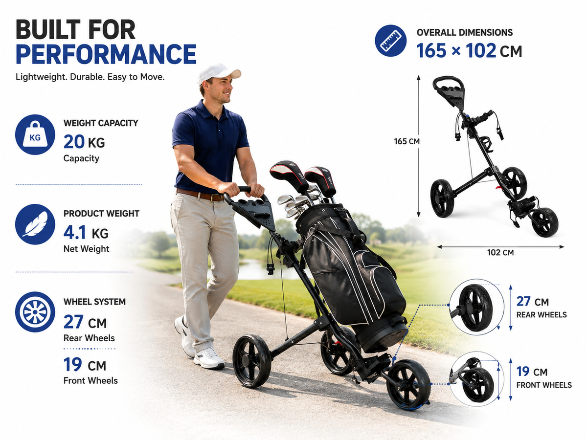 Wheel Golf Trundler Folding Golf Trolley