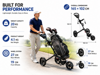 Thumbnail for Wheel Golf Trundler Folding Golf Trolley