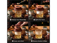 Thumbnail for Whiskey Smoker Kit with Torch 6 Wood Chips 2 Glasses