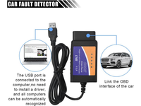 Thumbnail for ELM327 OBD2 Scanner USB Android Adapter