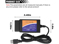 Thumbnail for ELM327 OBD2 Scanner USB Android Adapter