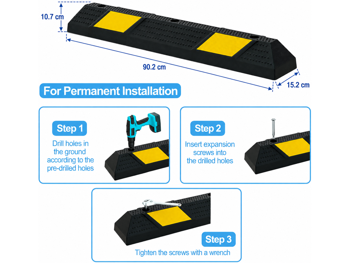 Rubber Parking Wheel Stops 2PCS