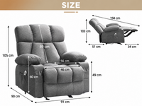 Thumbnail for Recliner Chair with Heat Massage