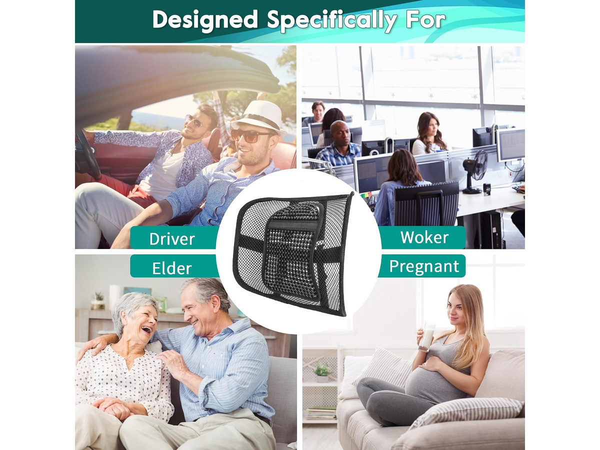 Ergonomics Seat Back Support Mesh Lumbar Lower Brace Support