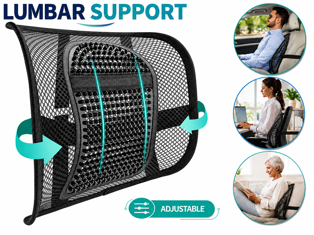 Ergonomics Seat Back Support Mesh Lumbar Lower Brace Support