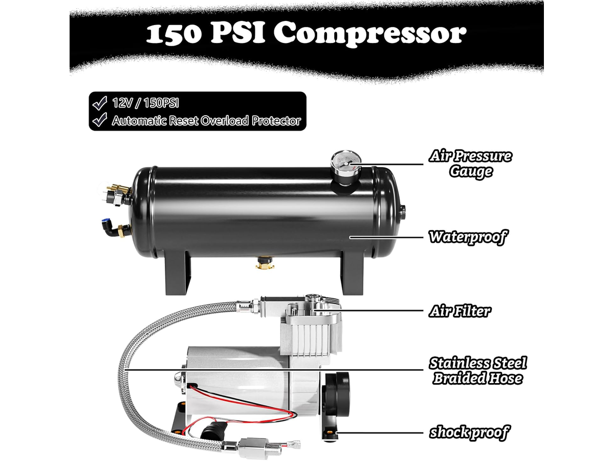 150DB Train Air Horn Kit