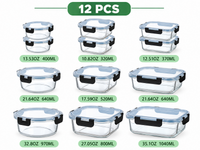 Thumbnail for 12 Piece Glass Storage Containers with Lids