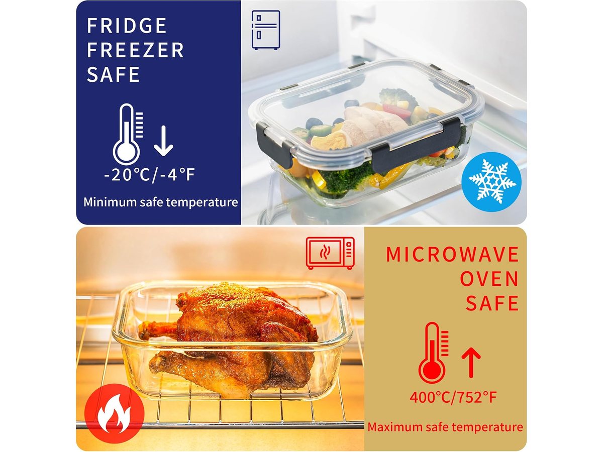 12 Piece Glass Storage Containers with Lids