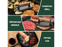Thumbnail for Cast Iron Grill Press 2 Pack Round and Rectangular Smash Burger Press