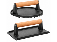 Thumbnail for Cast Iron Grill Press 2 Pack Round and Rectangular Smash Burger Press