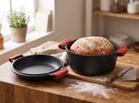 Thumbnail for Cast Iron Dutch Oven Kitchen Bread Baking Pot