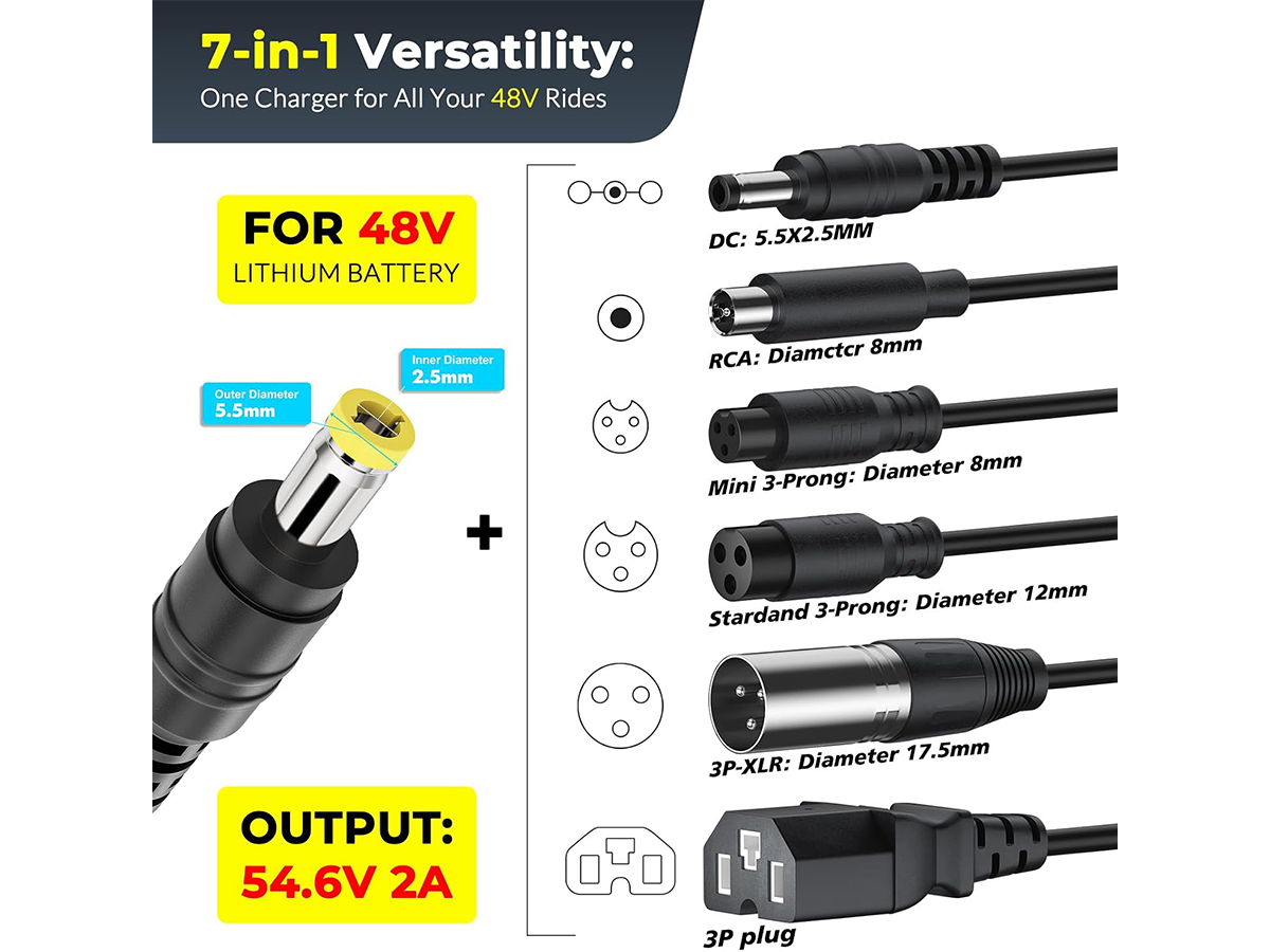54.6V 2A Electric Scooter Charger