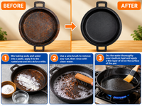 Thumbnail for Cast Iron Dutch Oven 2 in 1 Cast Iron Dutch Oven Skillet Lid Set