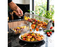 Thumbnail for Rolling Grill Basket – Stainless Steel BBQ Net Tube for Meat, Vegetables & Seafood Outdoor Cooking