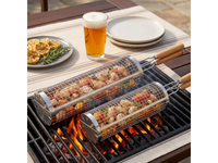 Thumbnail for Rolling Grill Basket – Stainless Steel BBQ Net Tube for Meat, Vegetables & Seafood Outdoor Cooking