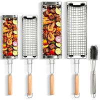 Thumbnail for Rolling Grill Basket – Stainless Steel BBQ Net Tube for Meat, Vegetables & Seafood Outdoor Cooking