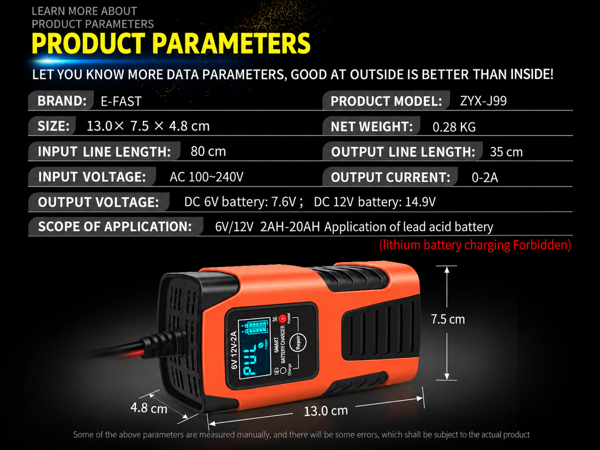 Car Battery Charger 12V 6A