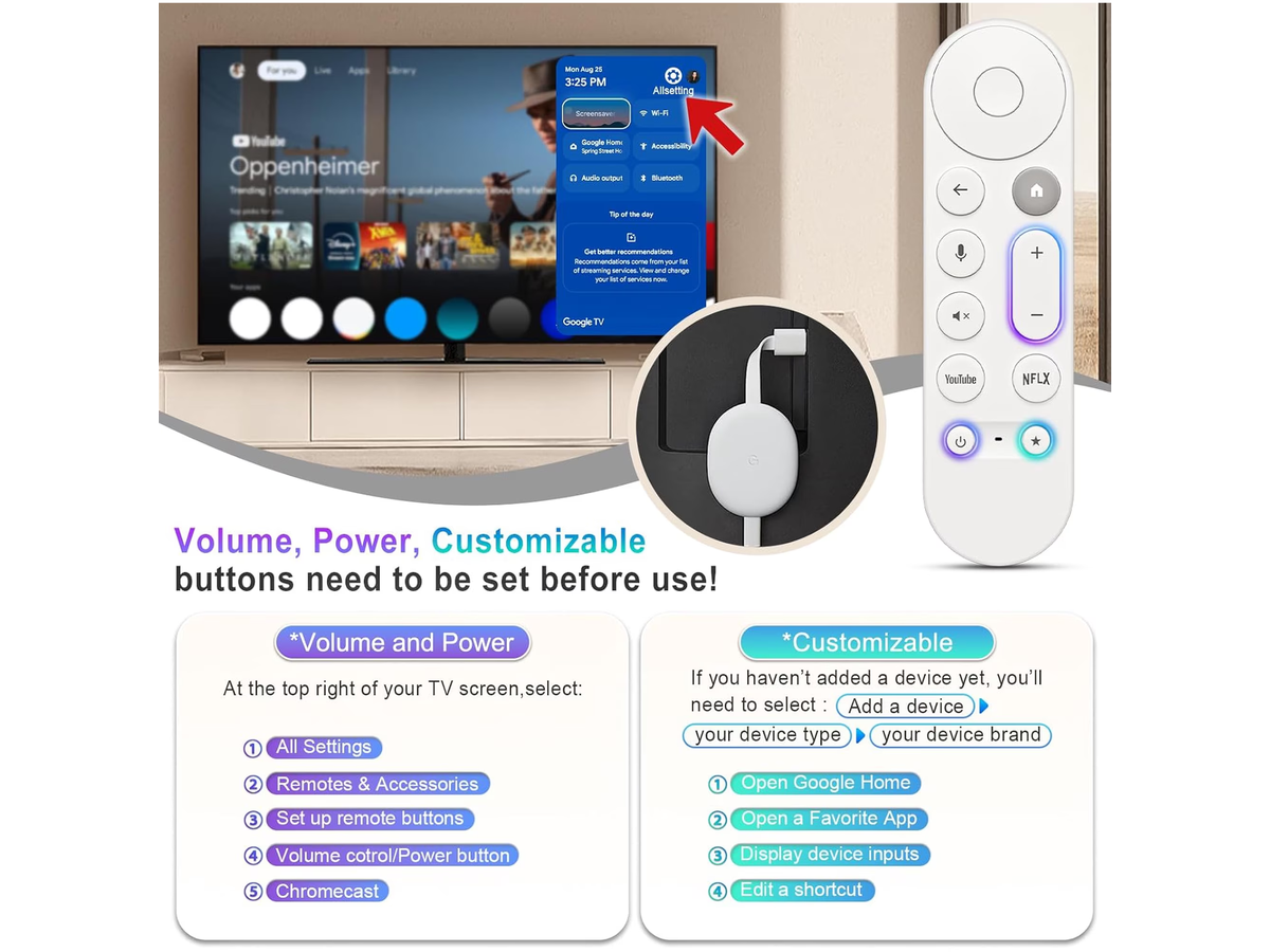 Google Chromecast Remote Voice Replacement Control