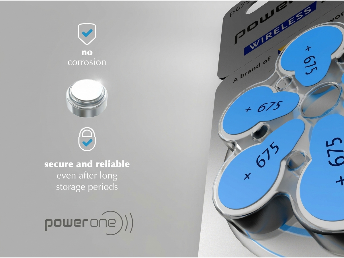 PowerOne P675 size 675 Hearing Aid Batteries 60 Pack