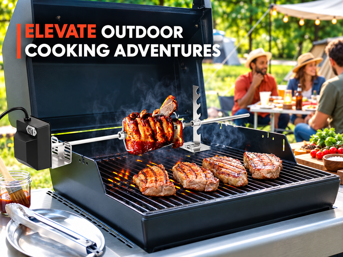 Electric BBQ Rotisserie Grill Kit