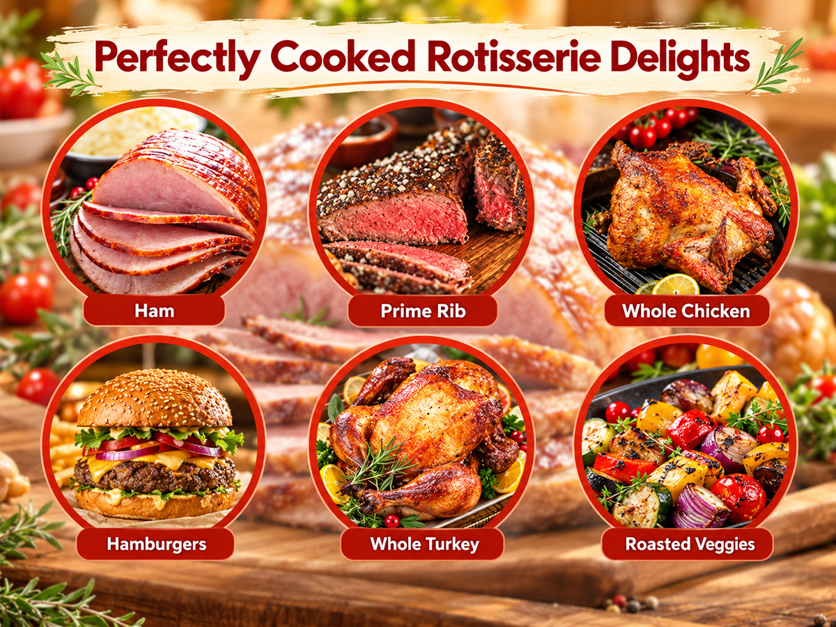 Electric BBQ Rotisserie Grill Kit