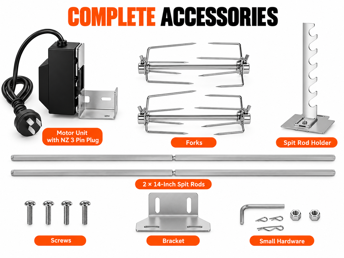 Electric BBQ Rotisserie Grill Kit