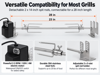 Thumbnail for Electric BBQ Rotisserie Grill Kit