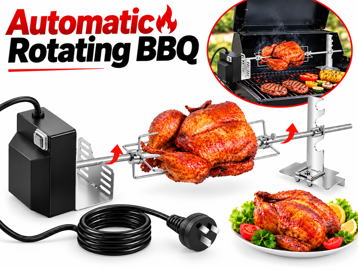 Electric BBQ Rotisserie Grill Kit