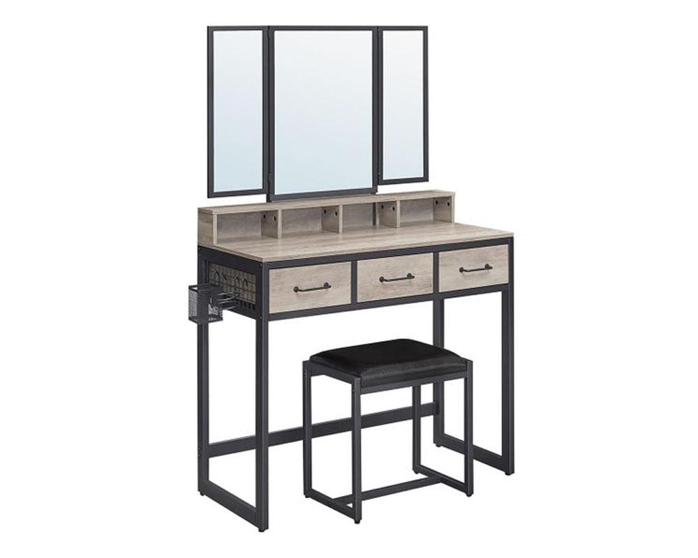 Vanity table used for cosmetics and hair tools