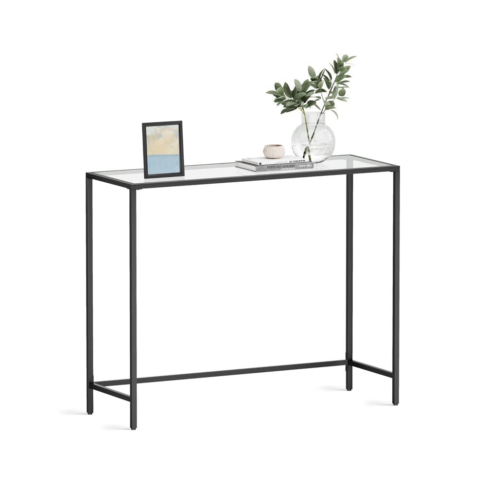 Console table sturdy frame under glass top