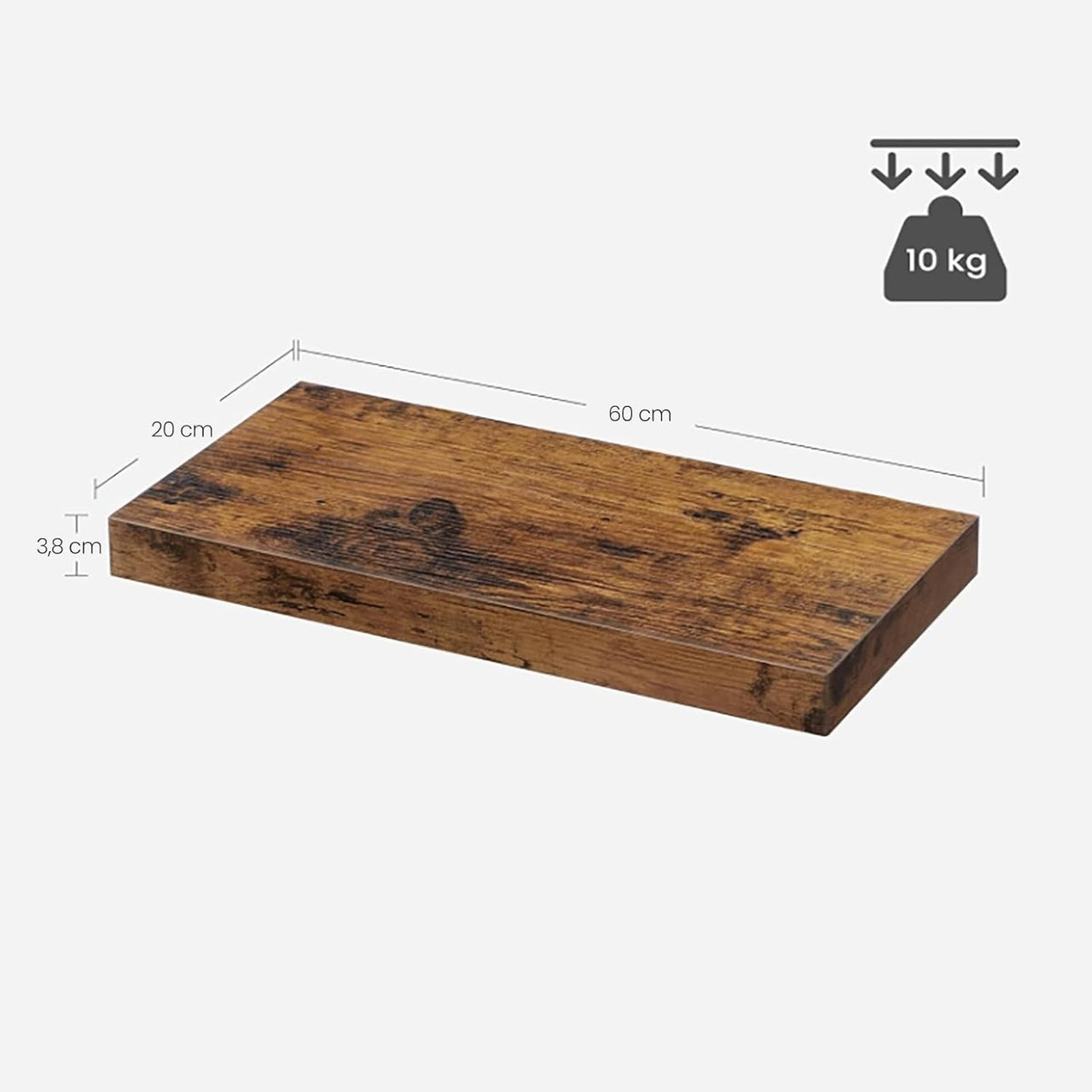 Vasagle 60cm Floating Shelf - 38mm Thick