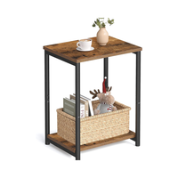 Thumbnail for Rustic brown industrial side table