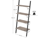 Thumbnail for Leaning Wall Bookcase Rustic Brown Wood Plant Stand