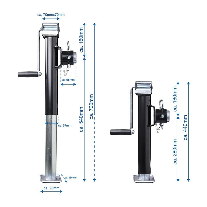 Ergonomic handle on trailer jack