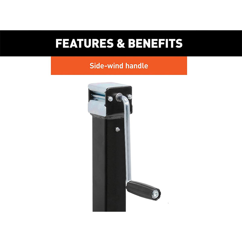 Black powder coat finish on trailer jack