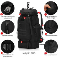 Thumbnail for Tramping Pack Backpack Bag 100L Waterproof Tactical Military Hiking Camping BAG