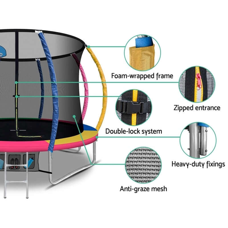 10FT Trampoline Round Trampolines With Basketball Hoop - The Shopsite