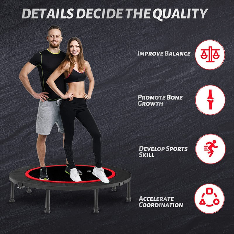 Trampoline rebounder with rounded triangle ring