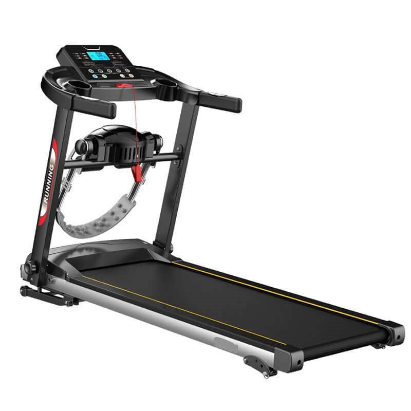 Folding treadmill mechanical walking machine side view