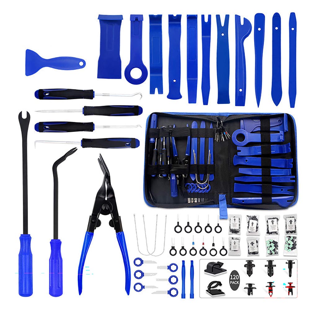Tools arranged neatly in storage pouch