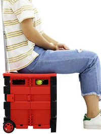 Thumbnail for Foldable Trolley Foldable Shopping Trolley Cart Portable Collapsible Folding Wheel Grocery Trolley Crate