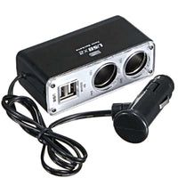 Thumbnail for Double Usb Port 2 Way Car Cigarette Lighter Socket Splitter Charger