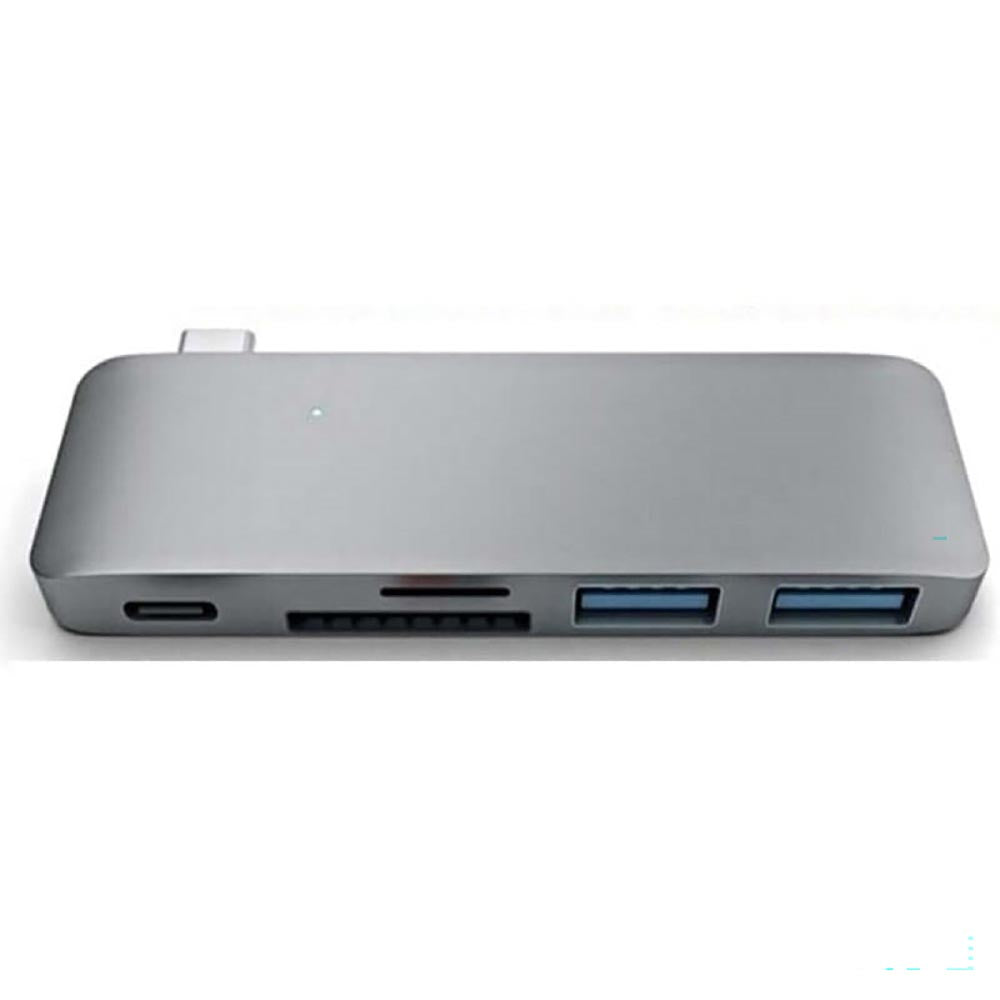 Type C hub aluminium silver top view