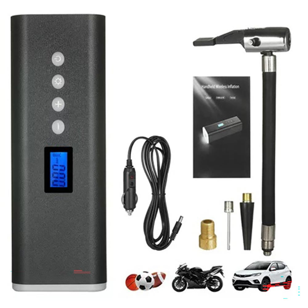 Tyre inflator with red blue white LED light modes
