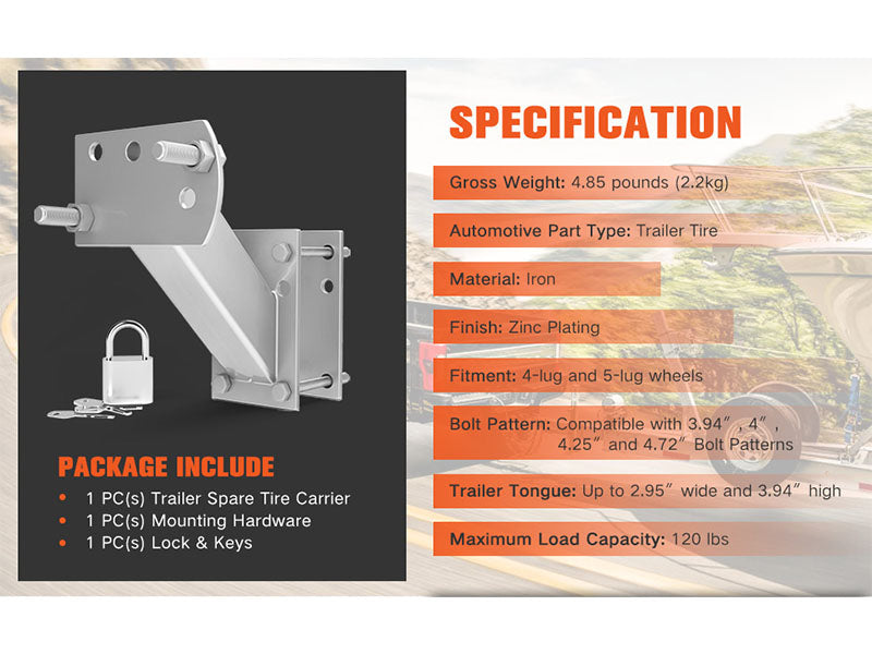 Trailer wheel bracket with durable steel construction