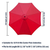 Thumbnail for 3M Parasol Replacement Cloth Round Garden Umbrella Cover For 8-Arm - The Shopsite