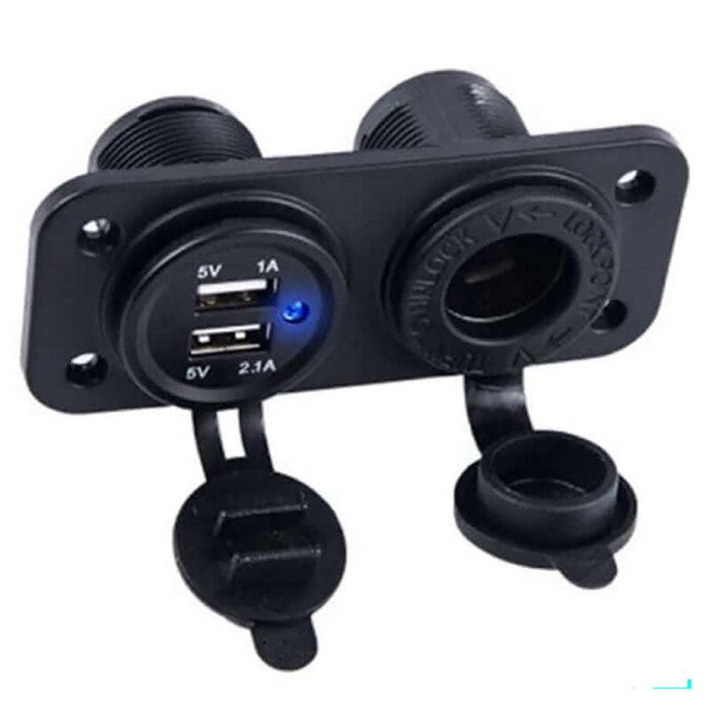 Dual USB car charger with power indicator light